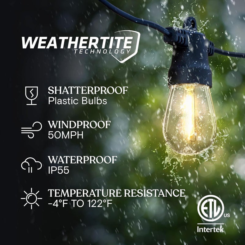 Outdoor Solar String Lights – Waterproof LED Garden Lights with Plastic Bulbs, Auto On/Off, Energy-Saving Decorative Lighting for Patio, Yard, Balcony, Party, and Holiday Décor (10MTR/20BULBS) - Image 2