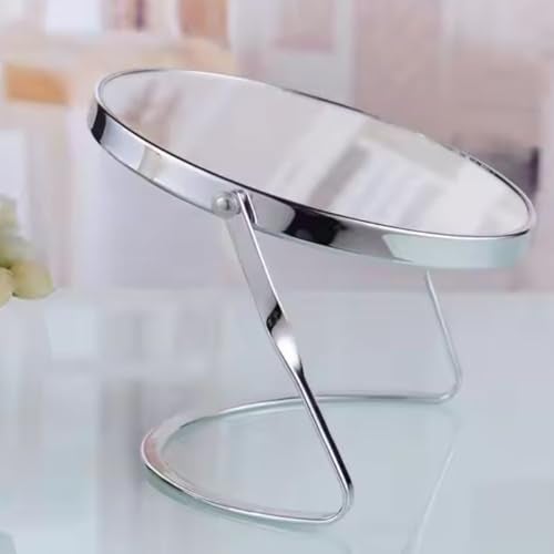 SIBY Dual-Faced Makeup Mirror with 1x and Magnifying | Full Rotation Chrome Frame Vanity Mirror, Stable Base for Tabletop Use, Perfect for Daily Beauty and Shaving (Chrome Finish, 7Inch) - Image 4