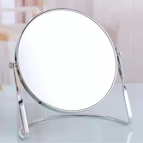SIBY Dual-Faced Makeup Mirror with 1x and Magnifying | Full Rotation Chrome Frame Vanity Mirror, Stable Base for Tabletop Use, Perfect for Daily Beauty and Shaving (Chrome Finish, 7Inch) - Image 2