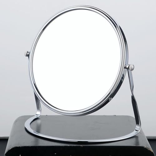 SIBY Dual-Faced Makeup Mirror with 1x and Magnifying | Full Rotation Chrome Frame Vanity Mirror, Stable Base for Tabletop Use, Perfect for Daily Beauty and Shaving (Chrome Finish, 7Inch) - Image 5