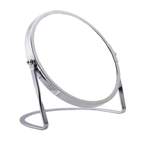 SIBY Dual-Faced Makeup Mirror with 1x and Magnifying | Full Rotation Chrome Frame Vanity Mirror, Stable Base for Tabletop Use, Perfect for Daily Beauty and Shaving (Chrome Finish, 7Inch) - Image 1
