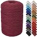 NOANTA Wine Red Macrame Cord 3mm x 328yards Colored Macrame Rope Cotton Rope Macrame Yarn Colorful Cotton Craft Cord for Wall Hanging Plant Hangers Crafts Knitting - Image 2
