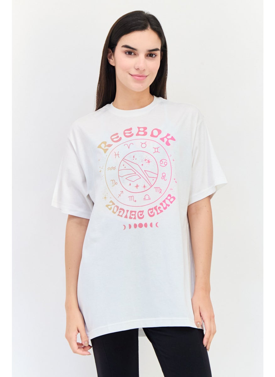 Reebok Women Sportswear Fit Short Sleeves Outdoor T-Shirt, White  - Image 1