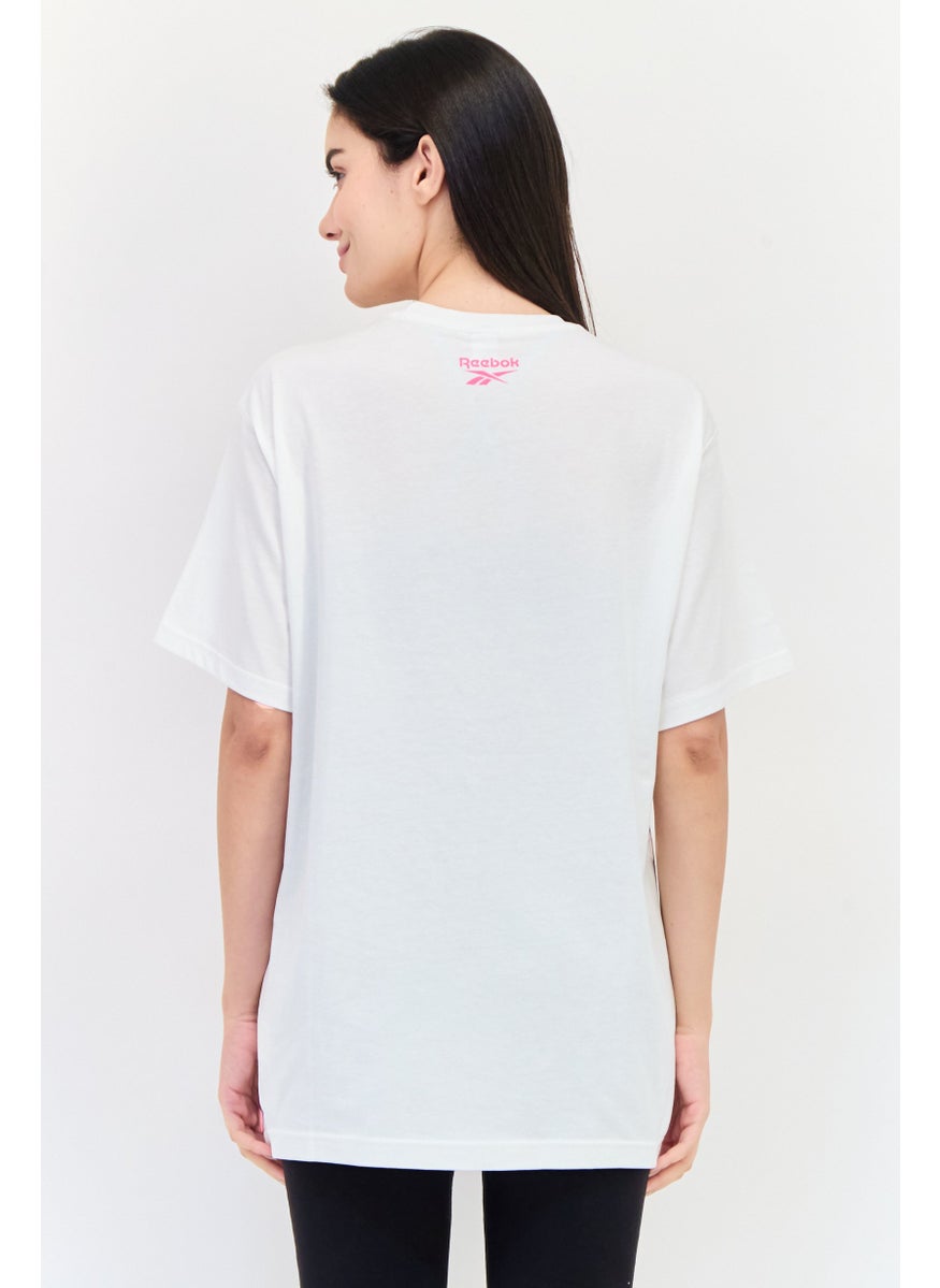 Reebok Women Sportswear Fit Short Sleeves Outdoor T-Shirt, White  - Image 2