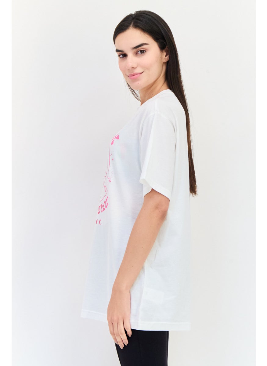 Reebok Women Sportswear Fit Short Sleeves Outdoor T-Shirt, White  - Image 4