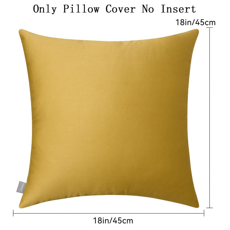 Thmyo 4-Pack 100% Cotton Comfortable Solid Decorative Throw Pillow Case Square Cushion Cover Pillowcase Sublimation Blank Pillow Covers DIY Throw Pillowcase(18x18 inch/45x45cm,Mustard Yellow) - Image 5