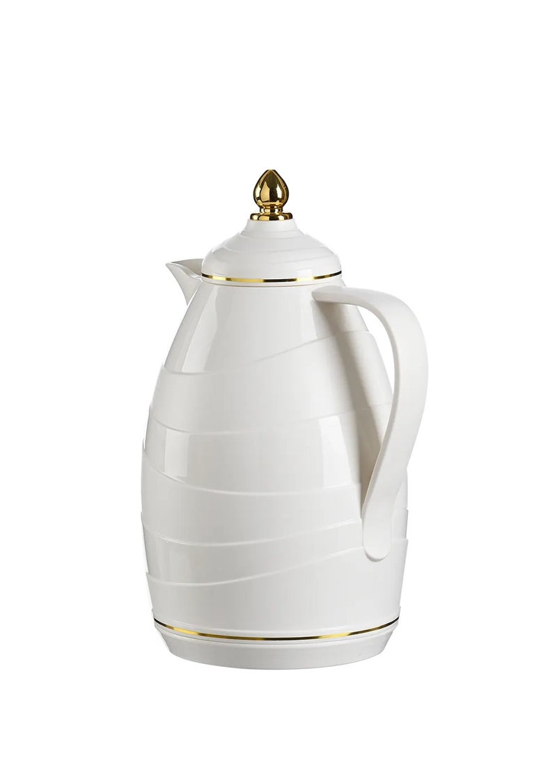 BASURRAH BASURRAH 1L Tea and Coffee Thermos - Glossy Wavy White  - Image 3