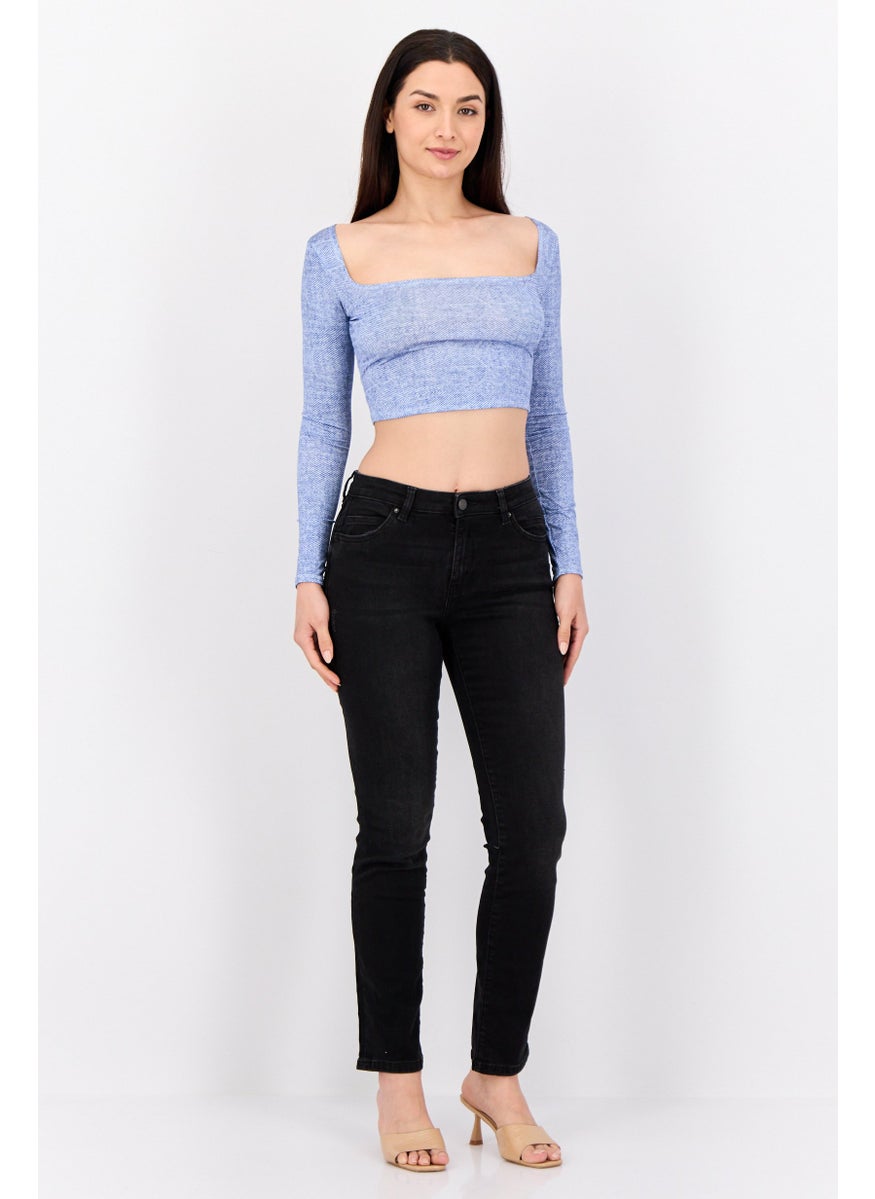 ESPRIT Women Straight Fit Washed Stretchable Jeans, Black  - Image 3