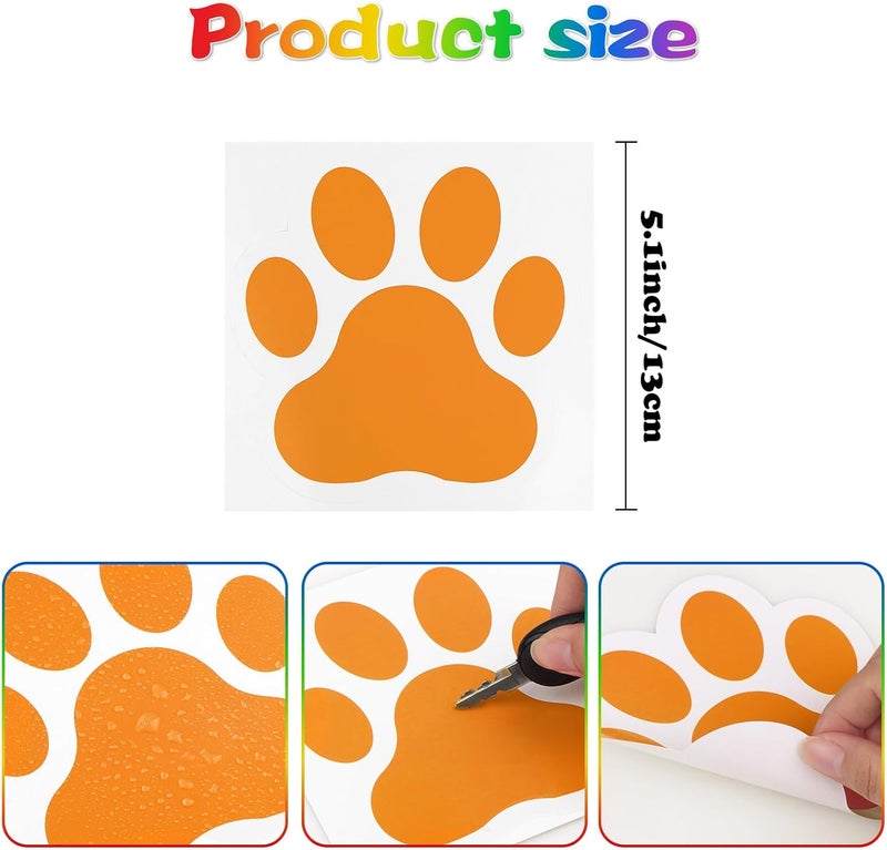 Fowecelt 58 Pcs 4 Inch Classroom Floor Dog Paw Dots Floor Stickers, Multicolor Classroom Spots Markers Line Up Self Adhesive Vinyl Stickers for Preschool and Kindergarten Elementary Teachers Kids - Image 2