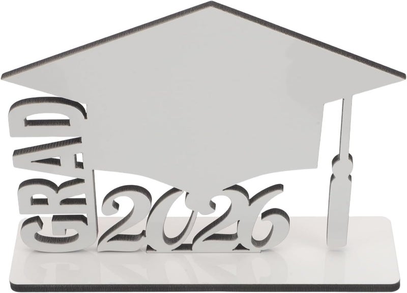 إطار صور فارغ للتصميم الحراري لخريجي عام 2026 - على شكل قبعة التخرج، قطعة زينة لمركز الطاولة في الحفلات - Image 1