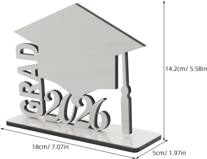إطار صور فارغ للتصميم الحراري لخريجي عام 2026 - على شكل قبعة التخرج، قطعة زينة لمركز الطاولة في الحفلات - Image 2