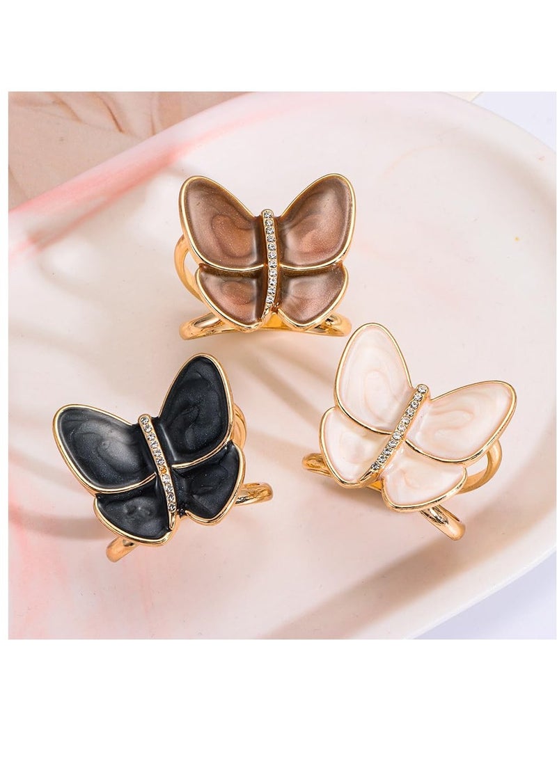 SOLARAE 3PCS Butterfly Scarf Ring Clip Scarf Buckle for Women, Scarf Ring Buckle Women Fashion Metal Shawl Clip Buckle Lady Girls Decoration Accessories - Image 4