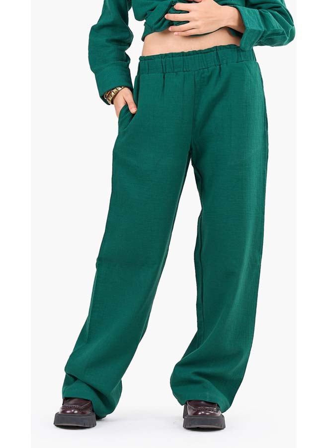 Clue Relaxed Tencel Wide-Leg Pants  - Image 1