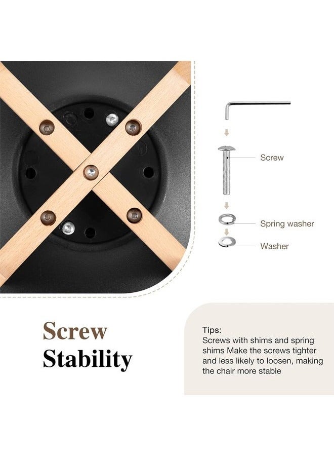 Taimi 3-Piece Dining Set, Modern Square Dining Table with 2 Elegant Chairs | Solid Wood Table 80x80x73cm with 2 Black Mid Century Soft Padded Seats and Wooden Legs - Image 5