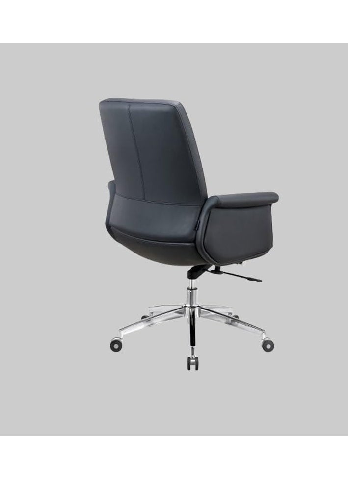 Neo Front Neo Front Elegant Black Low Back Office Chair - Adjustable Premium Leather Seat with Recline & Smooth-Rolling Casters - Sturdy Reinforced Base for Home & Office Use LS-318B  - Image 3