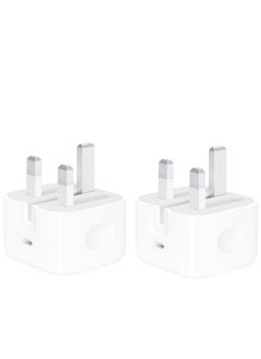 2 pieces power adapter - white