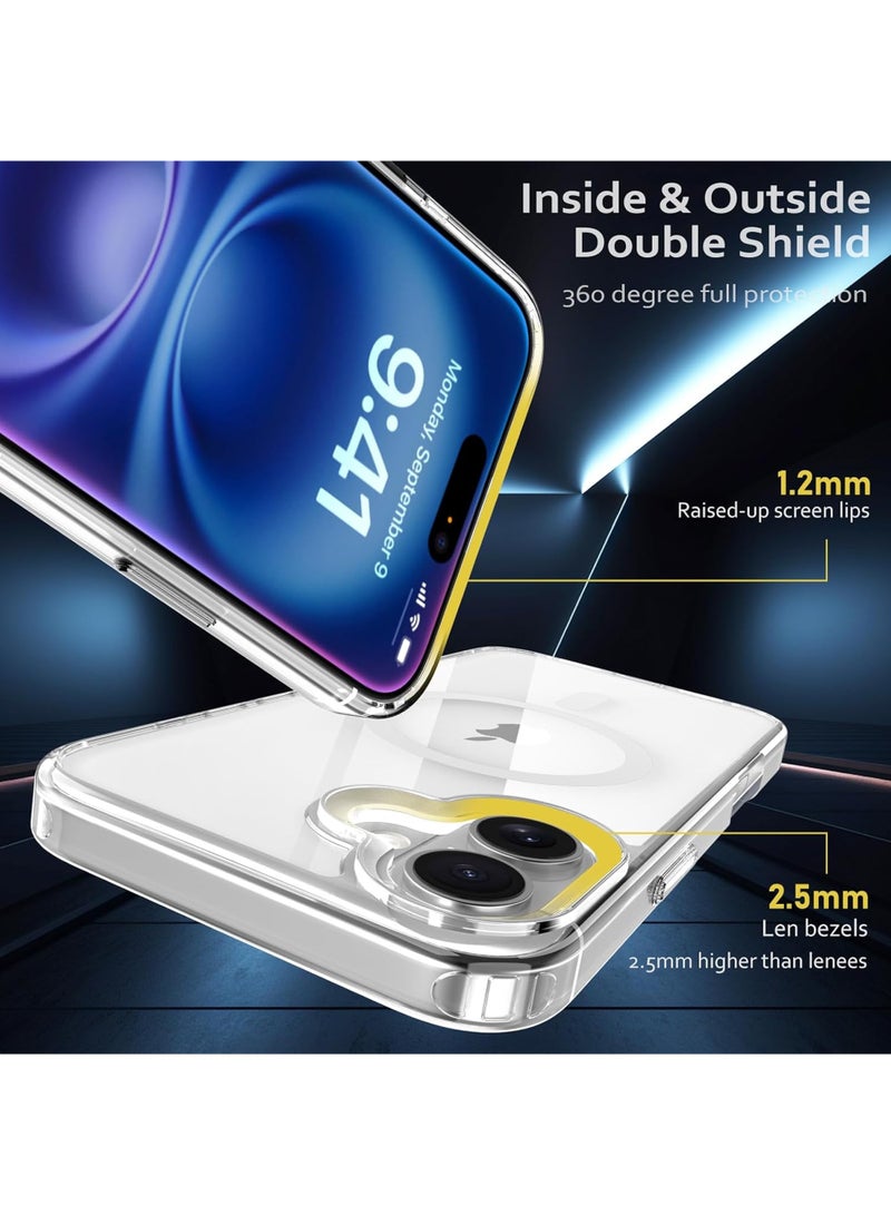 Rock Pow Magnetic for iPhone 17 Case, [MagSafe Compatible] [Non-Yellowing] For iPhone 17-6.3 Inch Crystal Clear Shockproof Case - Image 4