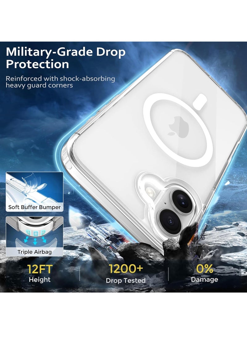Rock Pow Magnetic for iPhone 17 Case, [MagSafe Compatible] [Non-Yellowing] For iPhone 17-6.3 Inch Crystal Clear Shockproof Case - Image 3
