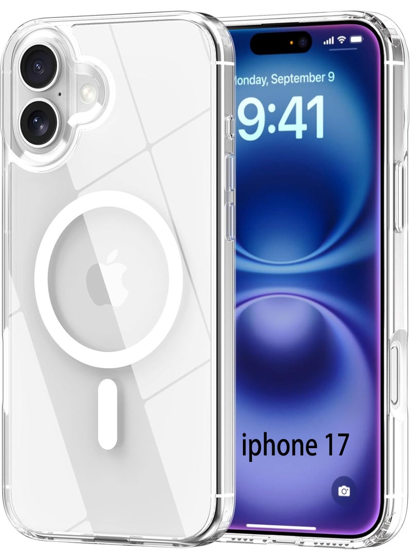 Rock Pow Magnetic for iPhone 17 Case, [MagSafe Compatible] [Non-Yellowing] For iPhone 17-6.3 Inch Crystal Clear Shockproof Case - Image 1