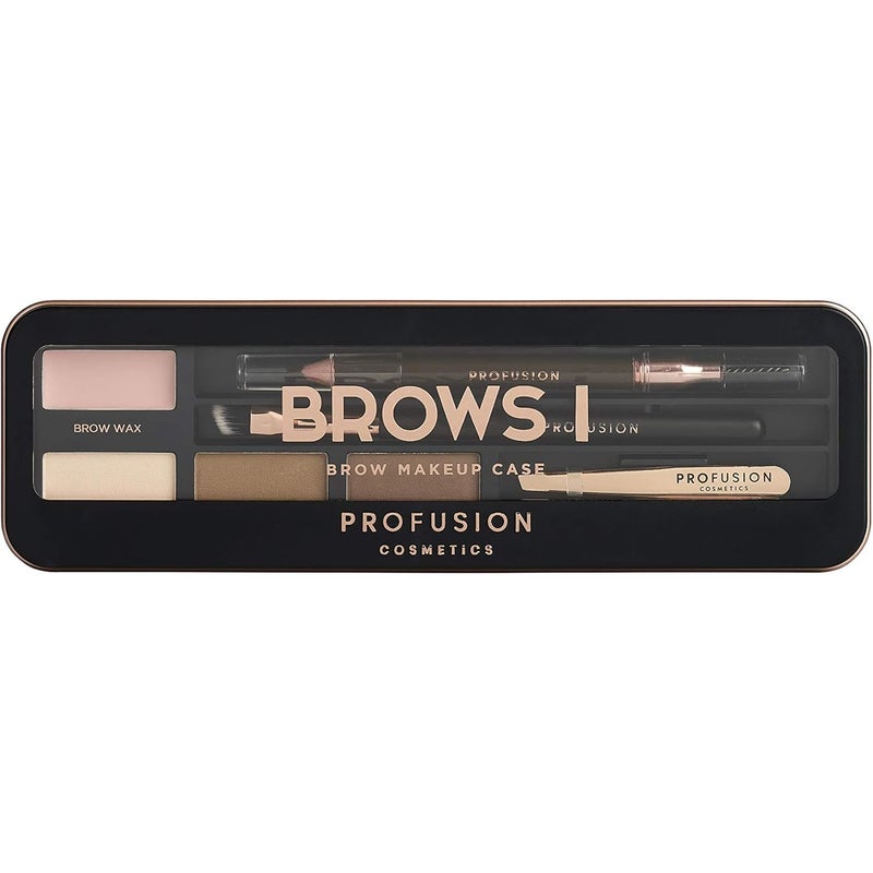 Profusion Cosmetics Eyebrow Pro Makeup Case Brows I Palette - Light Medium - Image 1