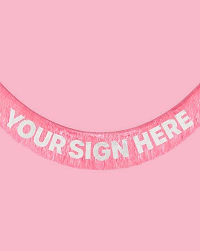 xo, Fetti Pink Iridescent Fringe Banner - 5 Ft. | Bachelorette Party Decorations, Birthday Party Decor, 21st Bday Decor, HBD, Photo Booth Banner Backdrop - Image 2