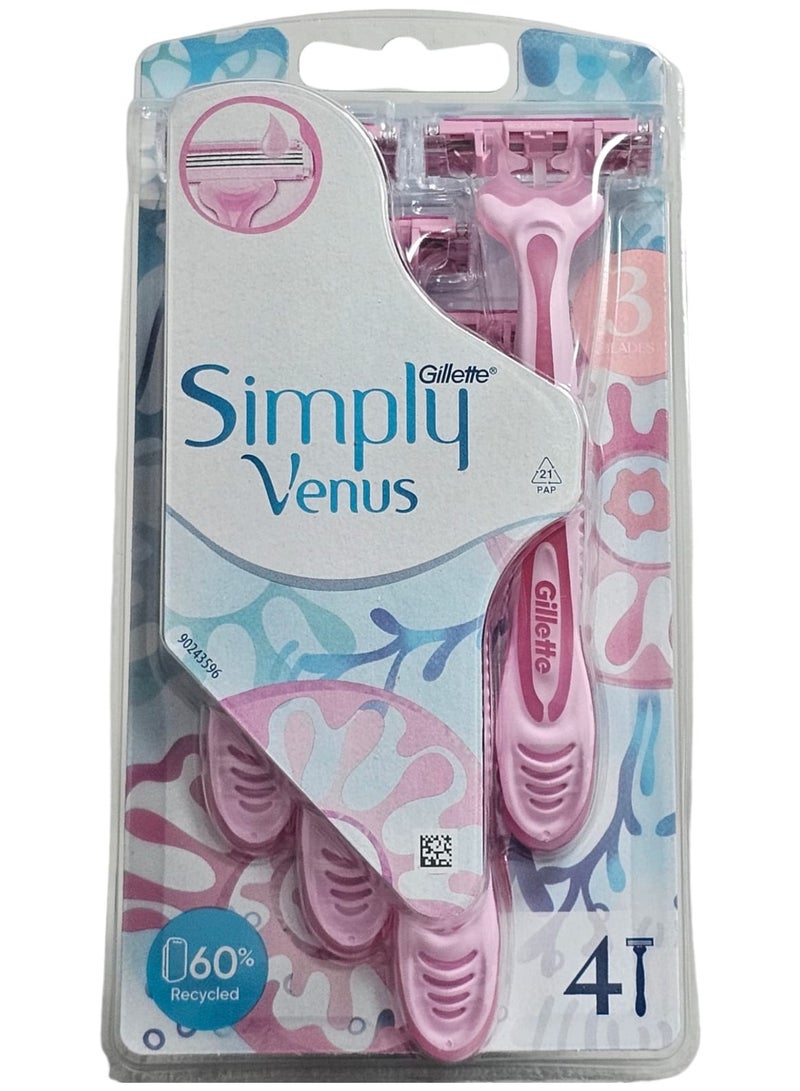 Simply Venus Women's Blades Set 4 Pieces