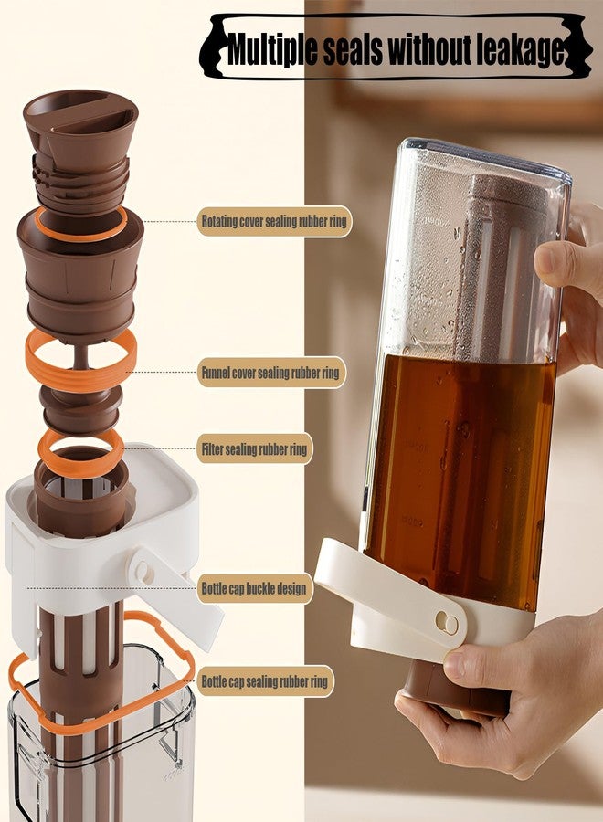 LamChyar 34 oz Cold Brew Coffee Maker, Cold Brew Pitcher for Fridge, Portable Cold Brew Coffee Maker, with Bottle Brush, Ice Brew Bottle for Ice Tea Coffee, Suitable for Home Outdoor Camping Trip - Image 4