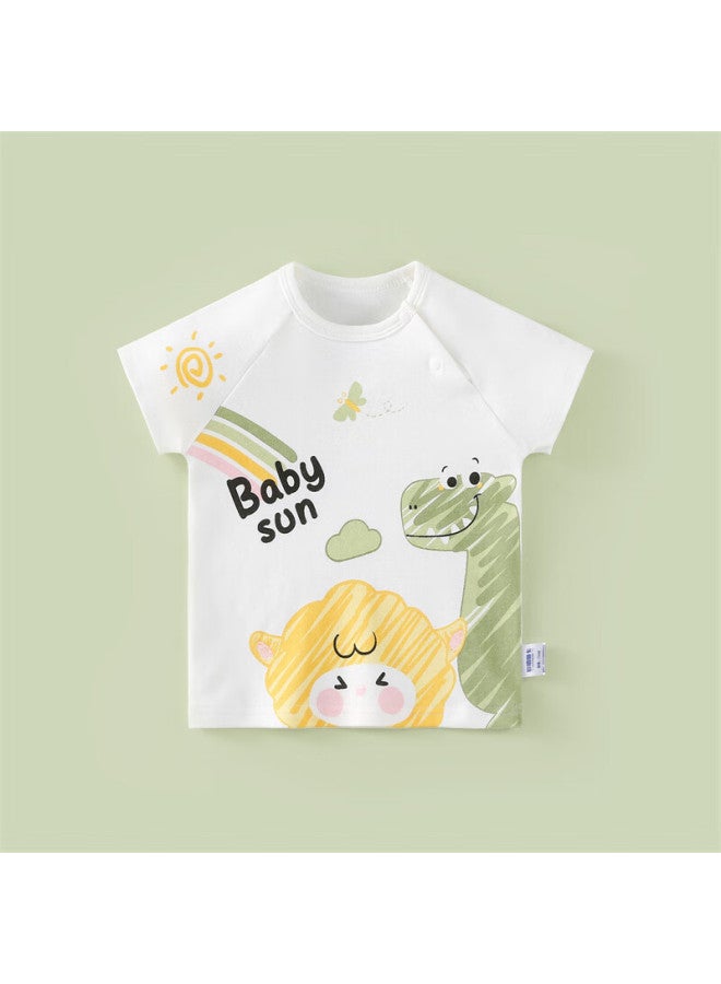 Doxiluka Duoxilu Baby Short-sleeve T-shirt, Summer Lightweight, For Young Children, Undershirt, Yellow Monkey, Size 80 - Image 1
