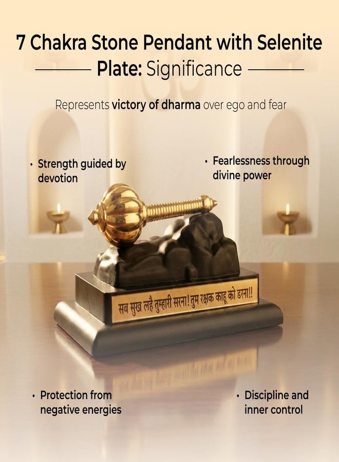 Divine Hindu Hanuman Gada Gold Plated Idol | Small Murti for Car Dashboard, Home Decor, Office Table, Pooja | Spiritual Gift Item for Housewarming (Gold) | 6cm - Image 4
