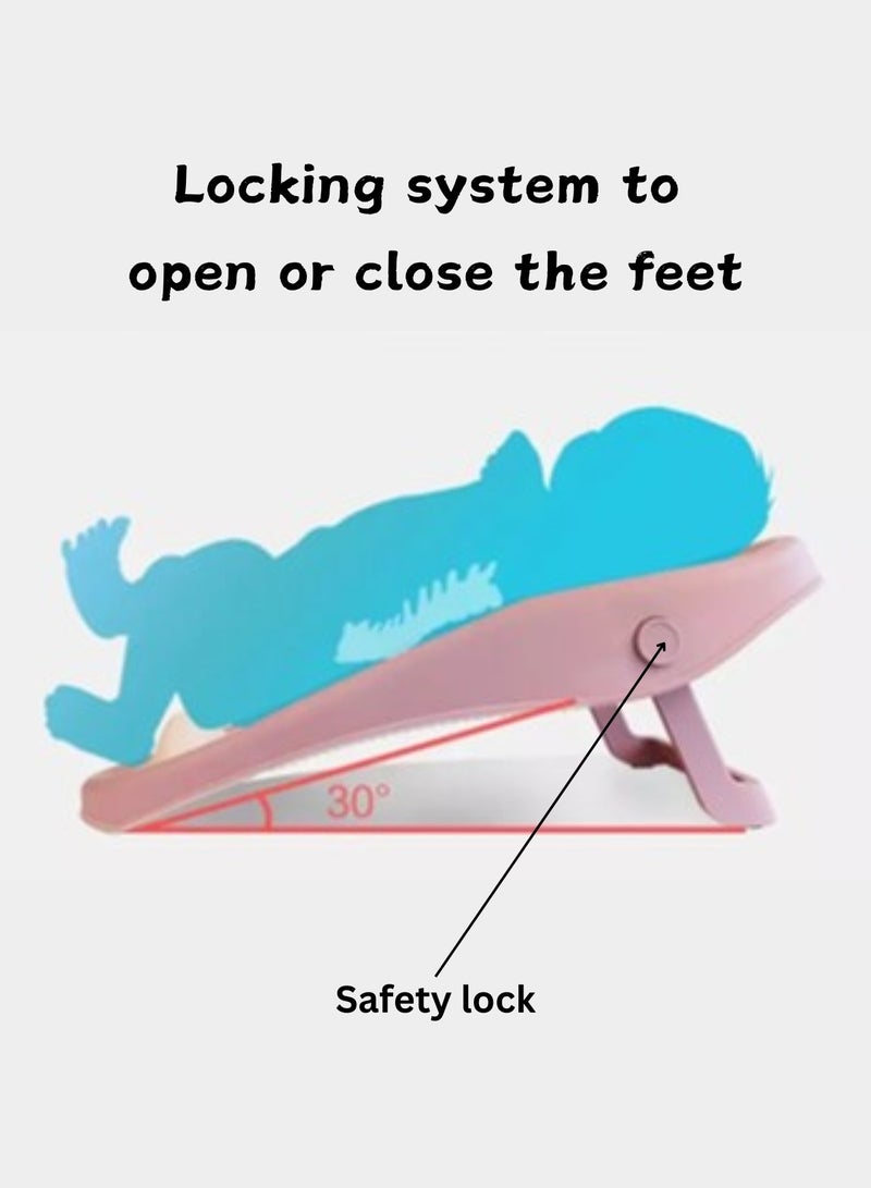 Moms Magic Baby Bath Rack with Soft TPE Back Support | Locking Feet System for Secure Use | Easy to Dry, Lightweight, Perfect for Bathtubs & Bathrooms - Image 4