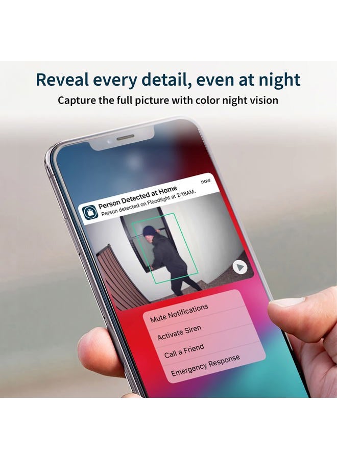 ARLO Pro 3 Floodlight Camera - Wireless Security, 2K Video & HDR, Color Night Vision, 2 Way Audio, Wire-Free, Direct to WiFi No Hub Needed, 160° View, Works with Alexa, White - FB1001 - Image 4