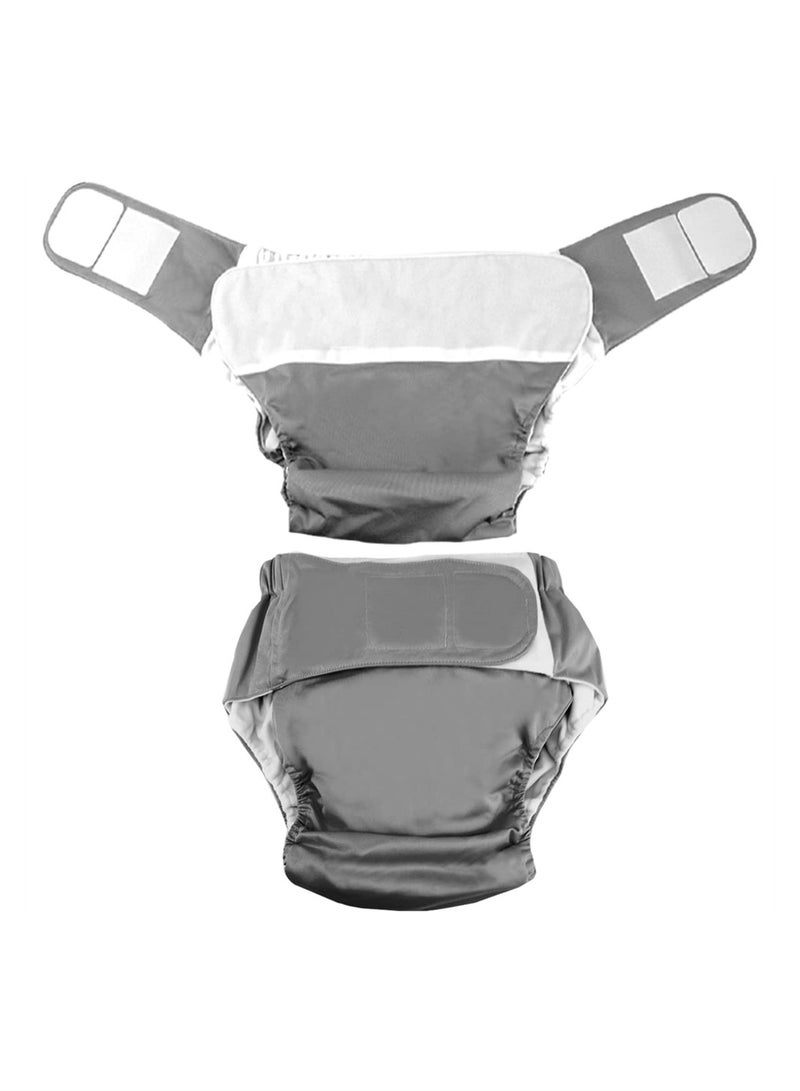 Generic Adjustable Waterproof Adult Cloth Diaper for Maximum Absorbency Elderly Incontinence Care Grey Nappies for Disabled Pregnant and Aging  - Image 1