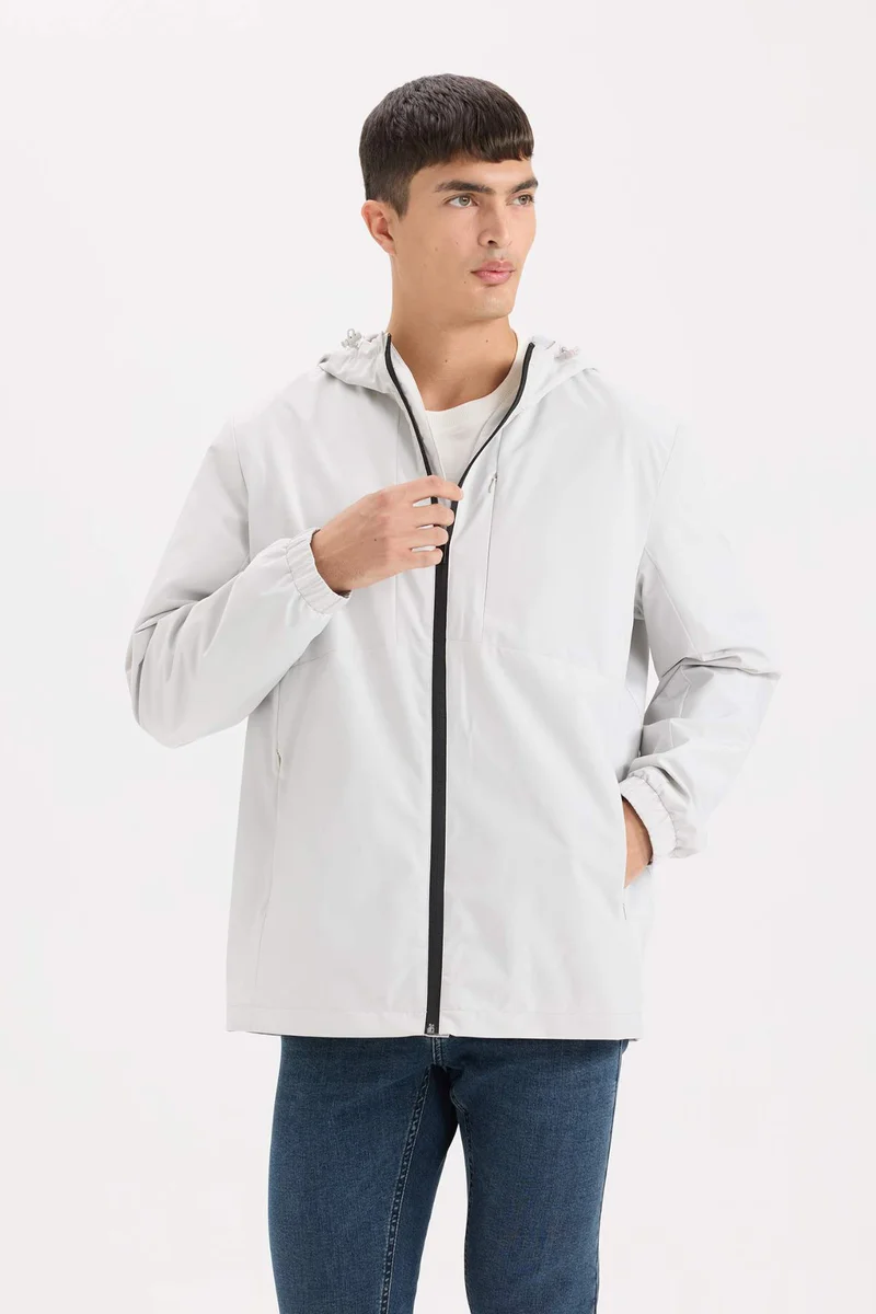 Defacto  Regular Fit Hooded Cotton Lined Zippered Jacket for Men | Best Price UAE