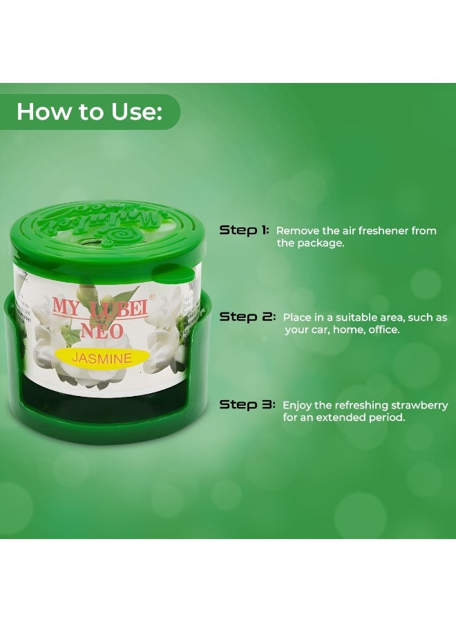 MY LUBEI NEO Jasmine Car Air Freshener – Long-Lasting Solid Gel Odor Eliminator for Car, Home & Office – Non-Toxic, Eco-Friendly, Fresh Citrus Scent with Holder - Image 2