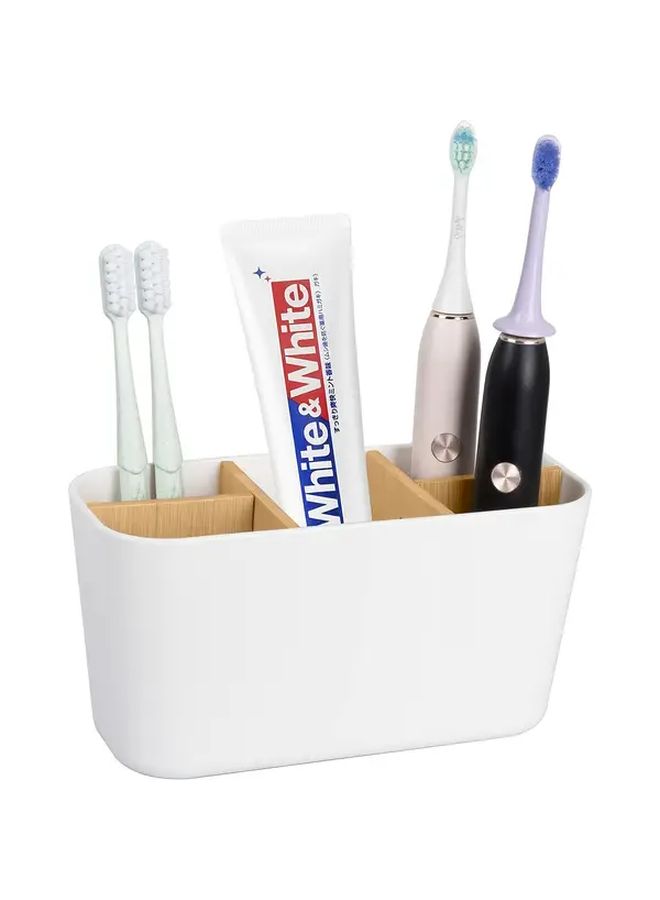 Black 5 Slot Toothbrush Holder with Toothpaste and Razor Storage Bathroom Organizer - Image 1