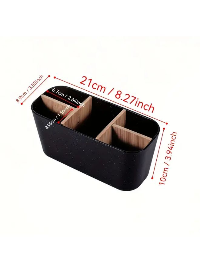 Black 5 Slot Toothbrush Holder with Toothpaste and Razor Storage Bathroom Organizer - Image 3
