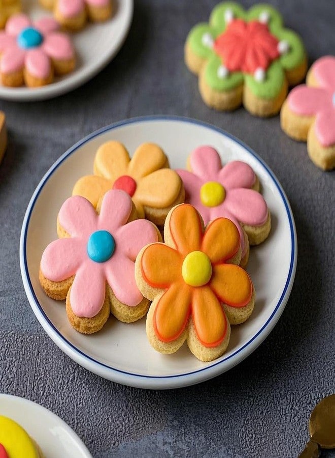 Auktosmn Six-petal Flower Cookie Cutter Set-6 Piece-4" 3.5" 3.0" 2.5" 1.8" 1"-Dishwasher Safe-Blossom Flower Fondant Cookie Cutters for Baking - Image 4