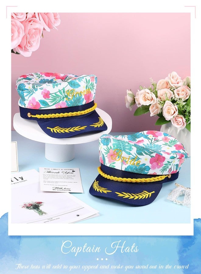 Skicuff قبعة سكيكوف مكونة من قطعتين لحفلات الزفاف، قبعة قبطان، قبعة بحار، قبعة حفلة توديع العزوبية، قبعة زهور هاواي استوائية، إكسسوارات أزياء للنساء والرجال، حفلة توديع العزوبية، حفل زفاف - Image 3