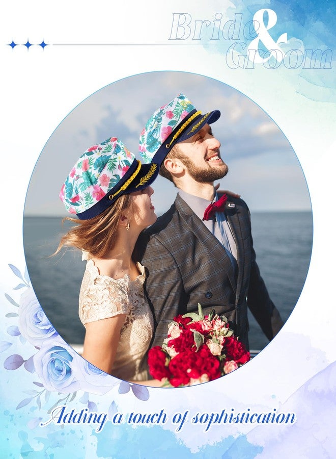 Skicuff قبعة سكيكوف مكونة من قطعتين لحفلات الزفاف، قبعة قبطان، قبعة بحار، قبعة حفلة توديع العزوبية، قبعة زهور هاواي استوائية، إكسسوارات أزياء للنساء والرجال، حفلة توديع العزوبية، حفل زفاف - Image 4