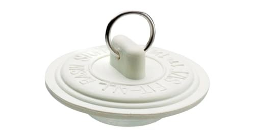 Plumb Pak PP820-3 Drain Stopper, Fits Size 1-1-3/8 in, Rubber, White - Image 2