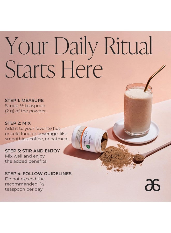 Arbonne Mushroom Powder Daily Defense - Daily Mushroom Supplement Powder Superblend That Supports Immune and Cognitive Health, 100% Organic Mushrooms, 2.1 oz - Image 3