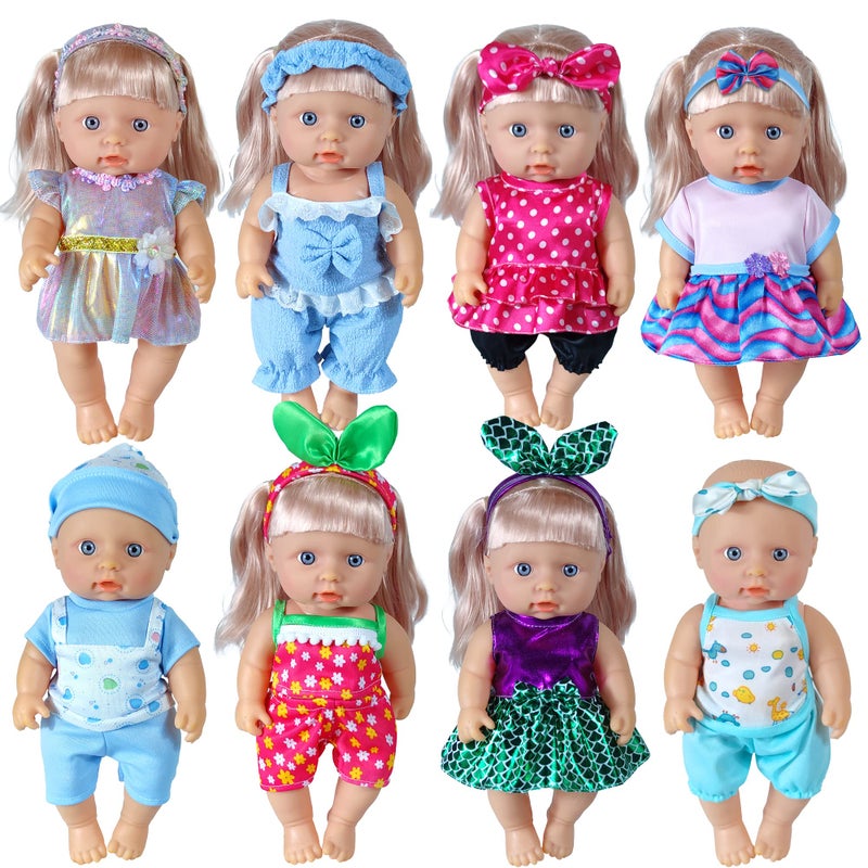 WONDOLL 19Pcs 8-10-inch-Doll-Clothes-Accessories Baby-Doll-Clothes Costumes Outfits Christmas Birthday Gift for Little Girl - Image 1
