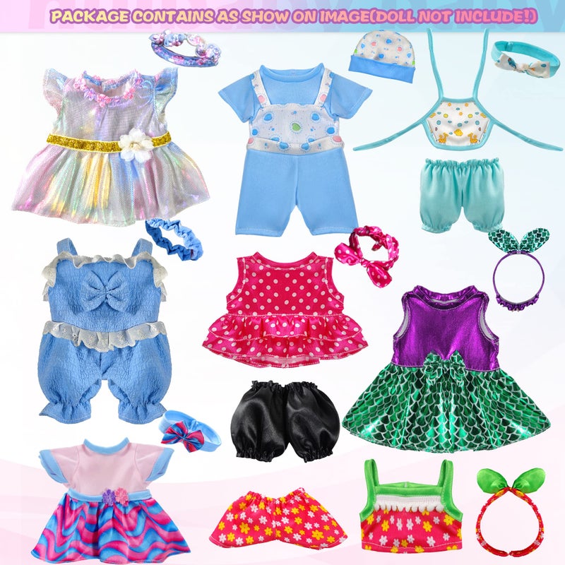 WONDOLL 19Pcs 8-10-inch-Doll-Clothes-Accessories Baby-Doll-Clothes Costumes Outfits Christmas Birthday Gift for Little Girl - Image 2