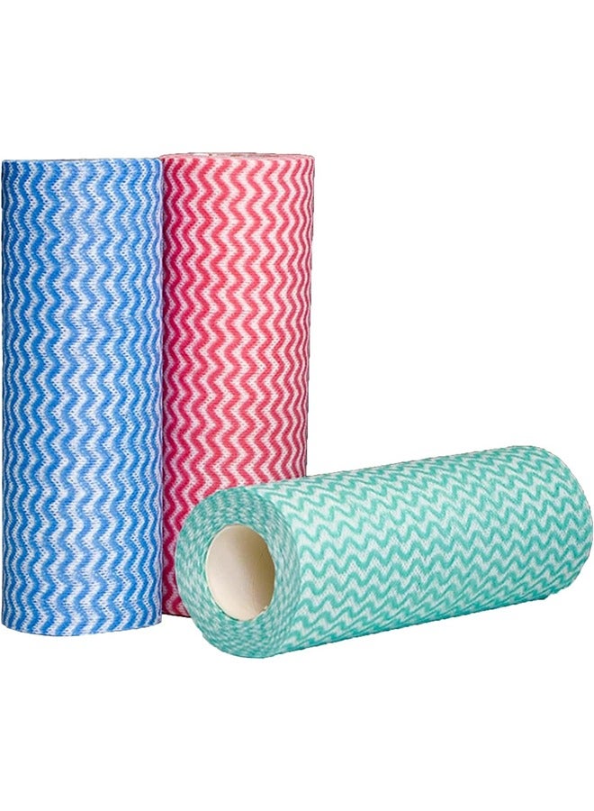 150Pcs/Roll REUsable Cleaning Wipe, Household &Kitchen Towels,Disposable Cleaning Cloth, Dish Cloth Dish Towels Dish Rags REUsable Kitchen Paper Towels, Wash Towels, Multicolor  - Image 1