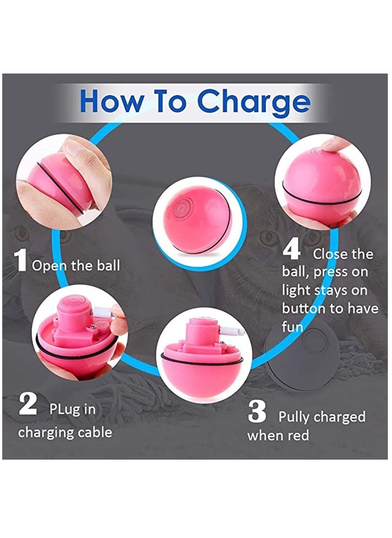 KASTWAVE Cat Toys for Indoor Cats Kittens Interactive Training, Self Rotating Moving USB Rechargeable Smart Cat Toy Ball  - Image 4