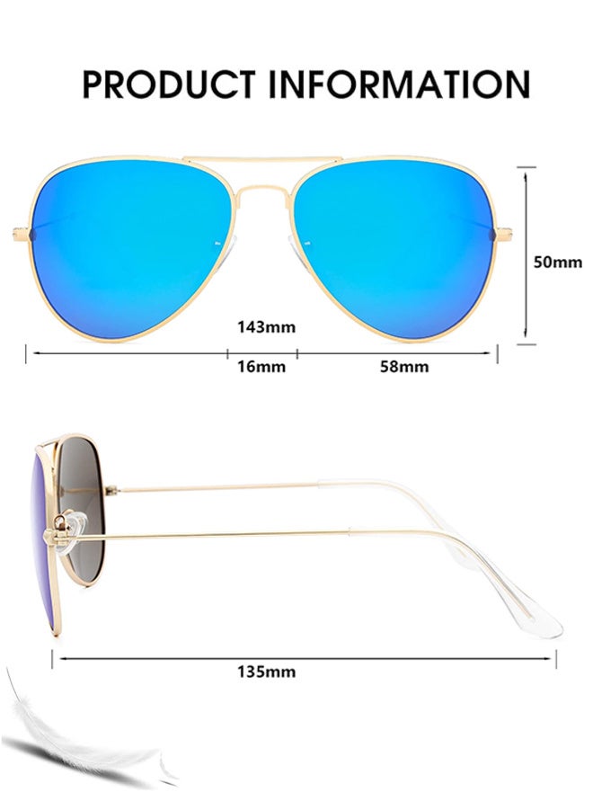 Chixing Sunglasses for Men Women Aviator Polarized Metal Mirror UV 400 Lens Protection - Image 2