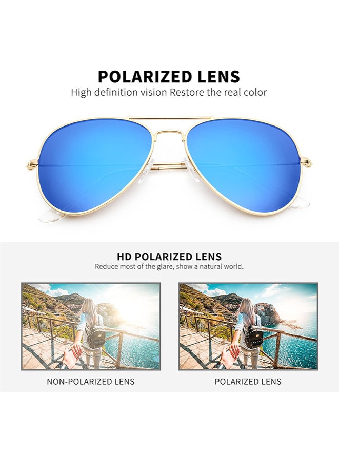 Chixing Sunglasses for Men Women Aviator Polarized Metal Mirror UV 400 Lens Protection - Image 5