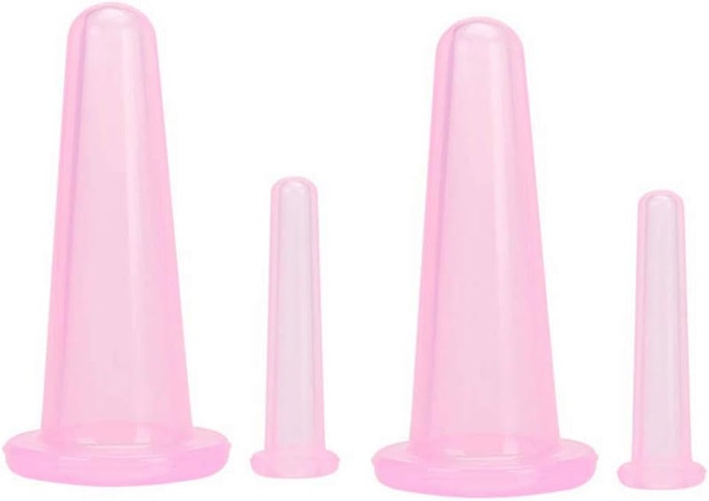 Beetoo Natural Silicone Massage Cup Anti Cellulite Facial Cupping Therapy for Face Neck Body Vacuum Suction Massage Cups AntiAging Beauty Tool Pink