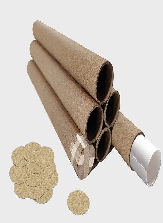 WallDesign Cardboard Storage Tube with End Caps (1.5 inch diameter x 21 inch long) - Perfect for Art Prints, Blueprints, Office Posters, and Charts – Durable Rolled Box Packaging (6 Tubes) - Image 1