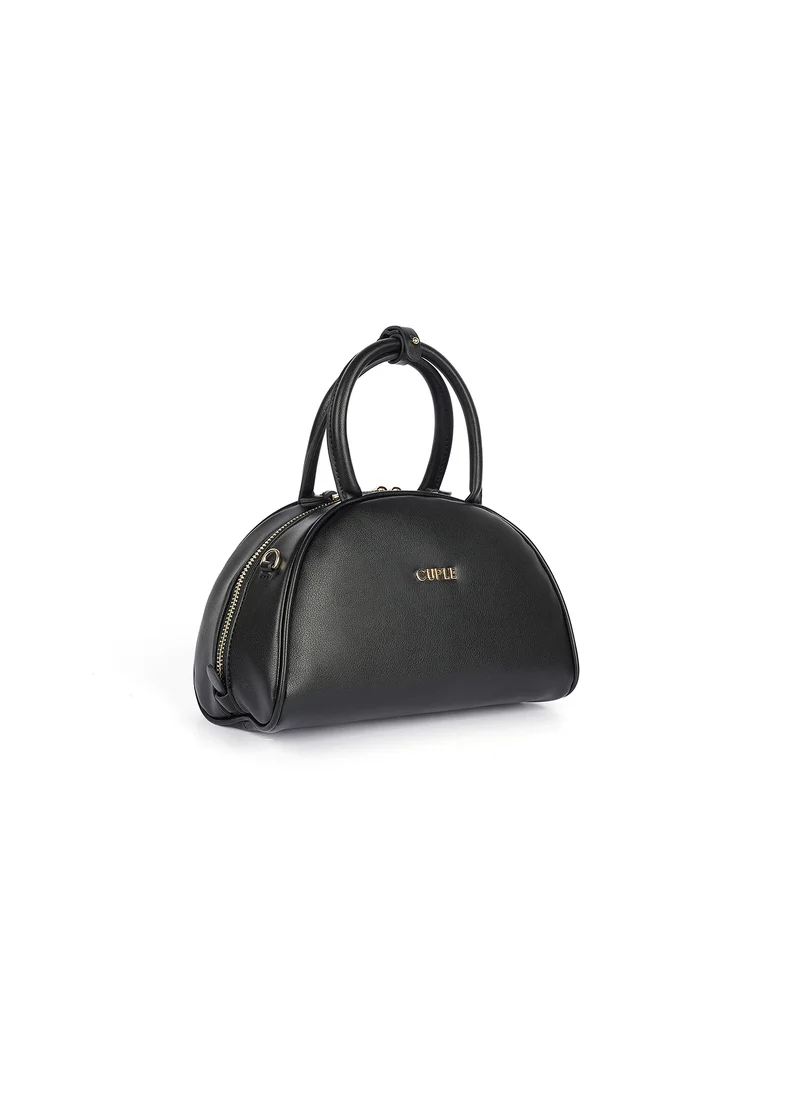 كيوبل Semi-circular faux leather handbag